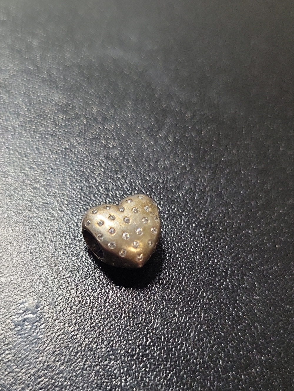 Pandora 925 Heart Charm Bead with Crystal Accents